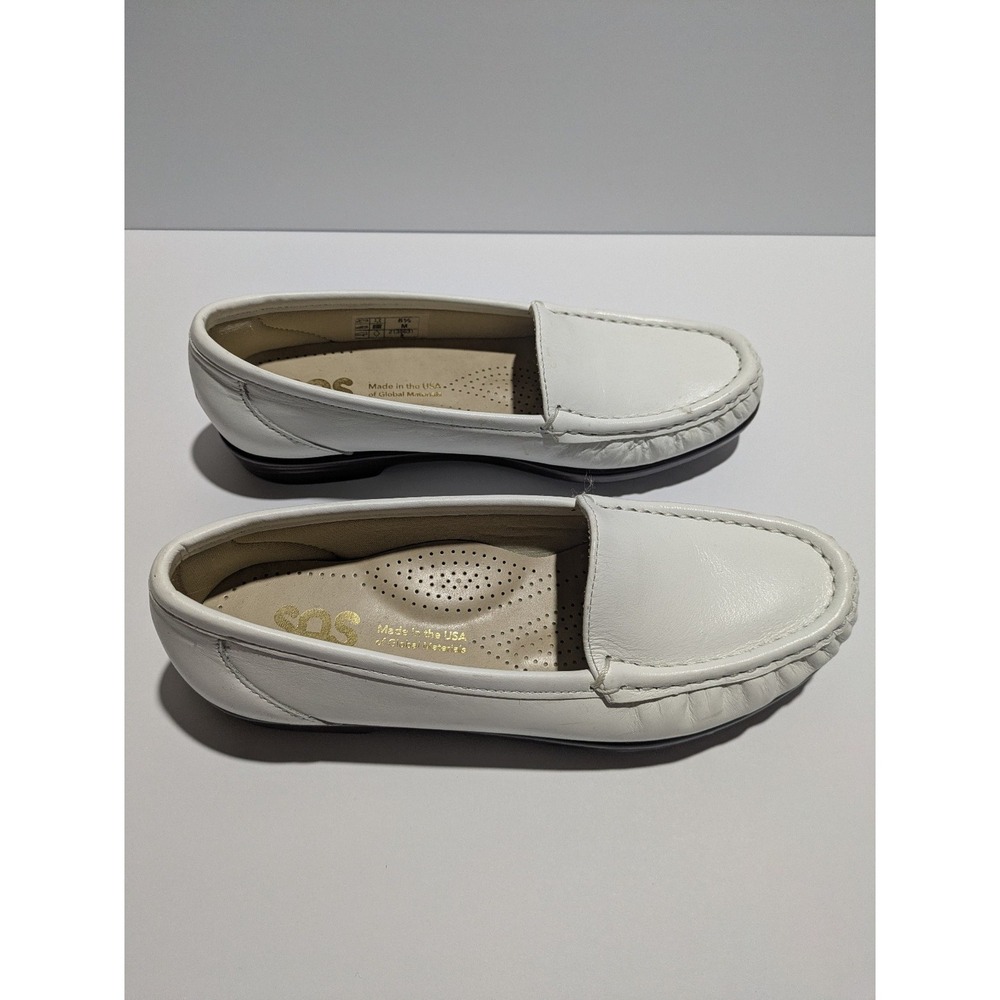 SAS Tripad Comfort Loafers Womens 5.5 M White Leather Slip On Shoes - Picture 5 of 8